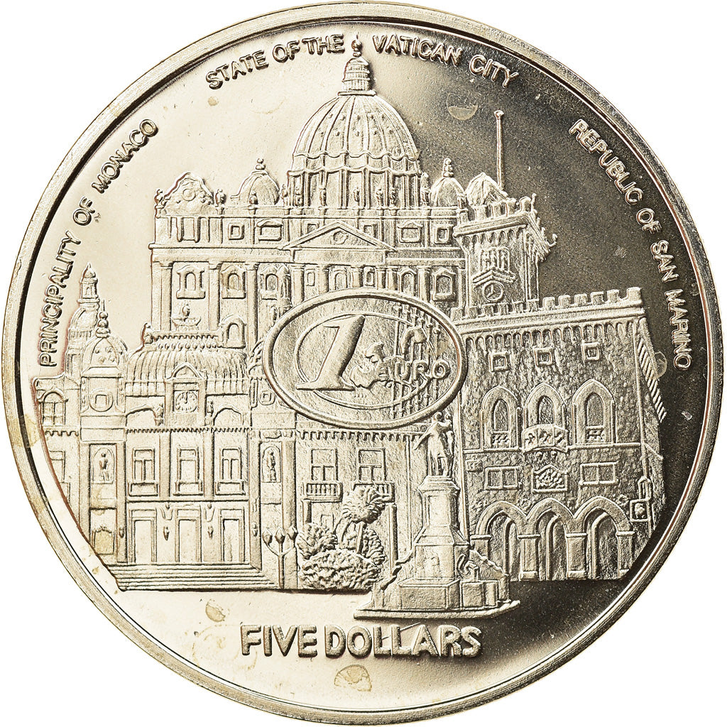 Coin, Liberia, Cité du Vatican, 5 Dollars, 2002, MS(65-70), Copper-nickel