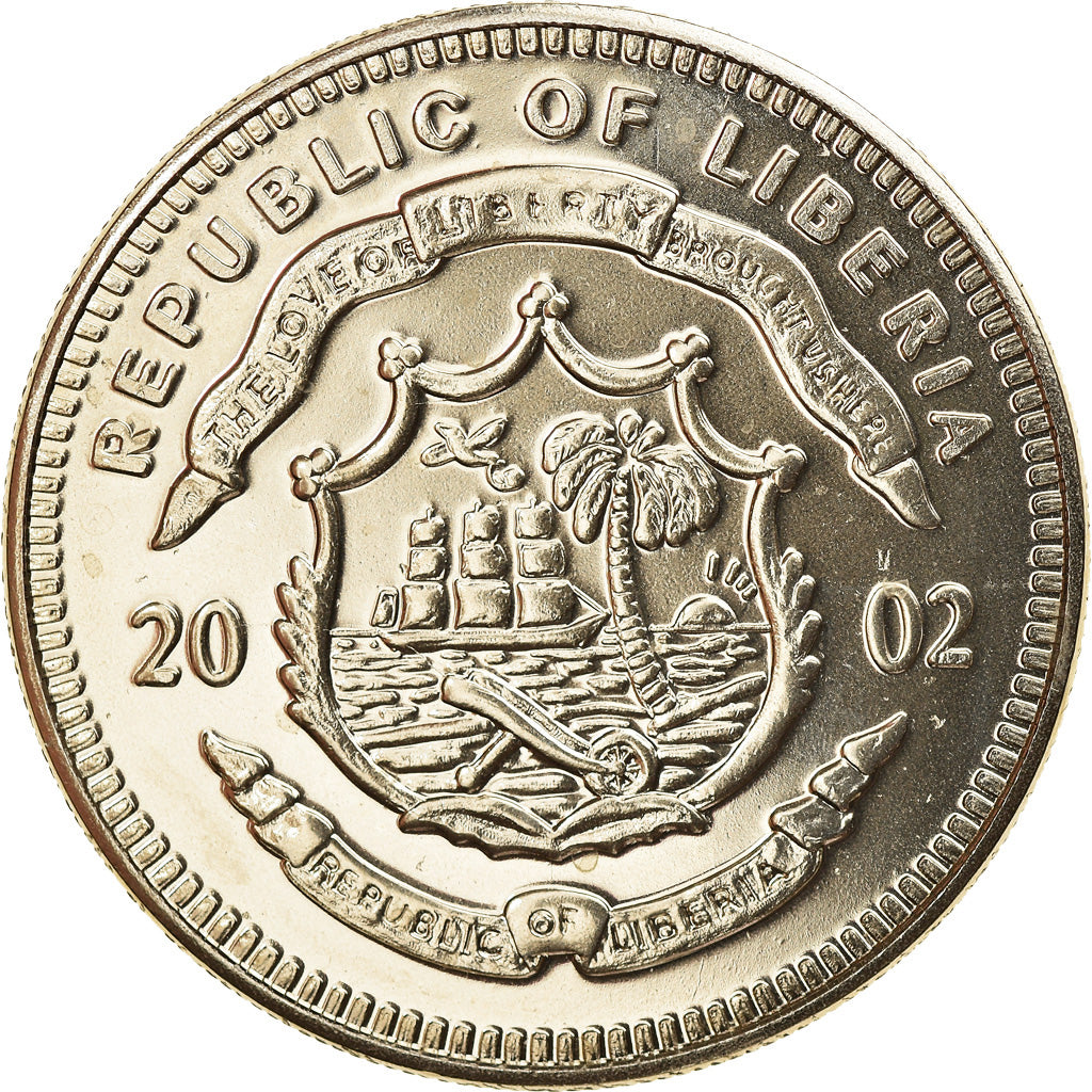 Coin, Liberia, Cité du Vatican, 5 Dollars, 2002, MS(65-70), Copper-nickel