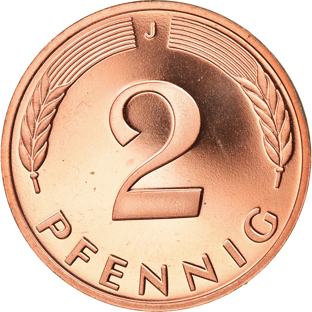 Coin, GERMANY - FEDERAL REPUBLIC, 2 Pfennig, 1993, Hambourg, Proof, MS(65-70)