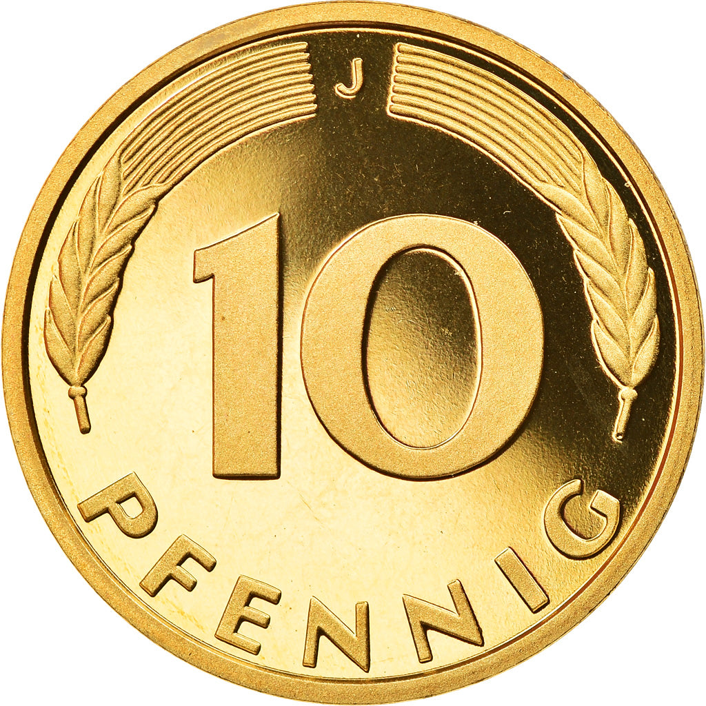 Moneta, Niemcy - RFN, 10 Pfennig, 1993, Hambourg, Proof, MS(65-70), Mosiądz