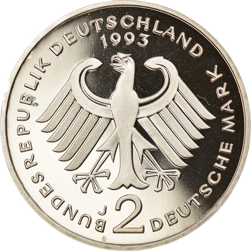 Coin, GERMANY - FEDERAL REPUBLIC, 2 Mark, 1993, Hambourg, Proof, MS(65-70)