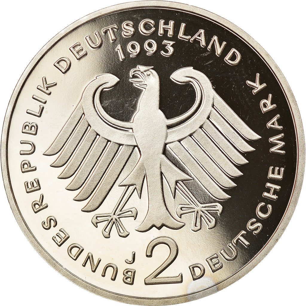 Coin, GERMANY - FEDERAL REPUBLIC, 2 Mark, 1993, Hambourg, Proof, MS(65-70)