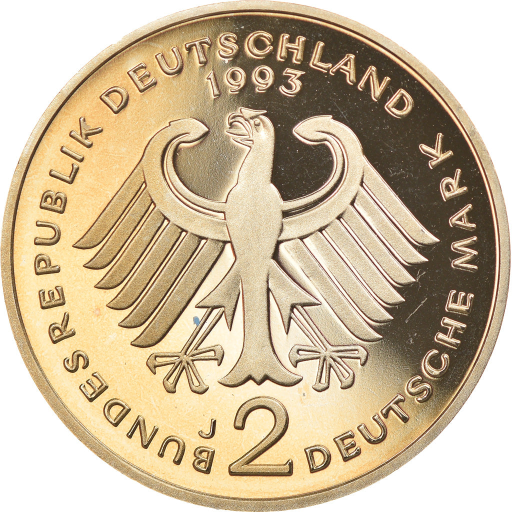 Coin, GERMANY - FEDERAL REPUBLIC, 2 Mark, 1993, Hambourg, Proof, MS(65-70)