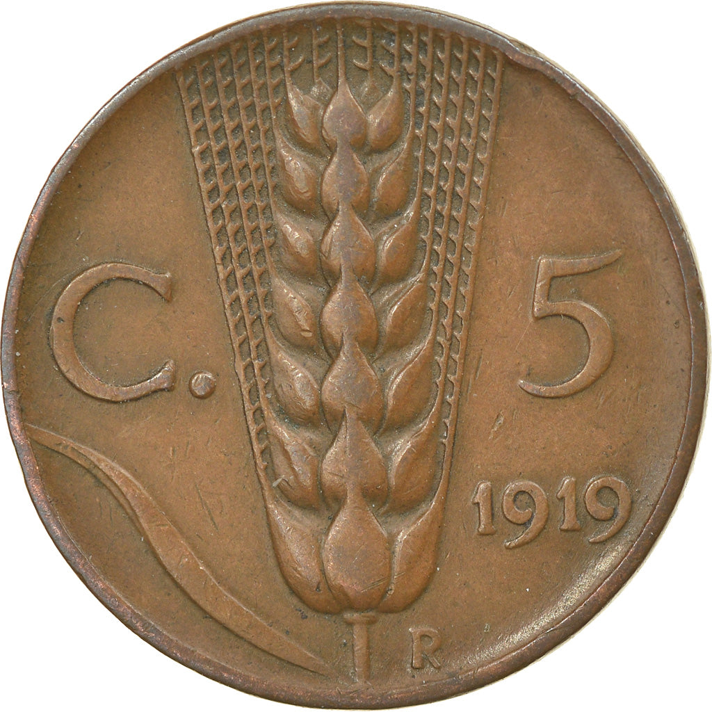 Munten, Italië, Vittorio Emanuele III, 5 Centesimi, 1919, Rome, ZF+, Bronze