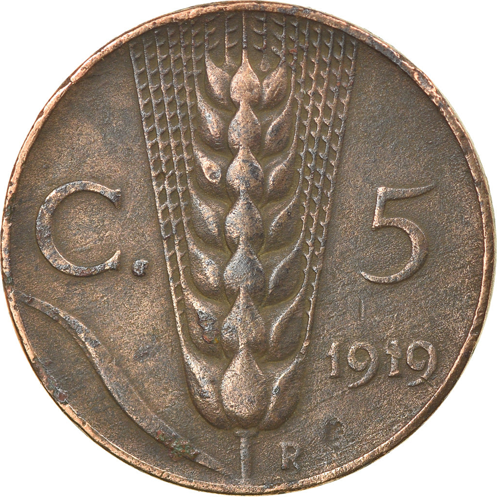 Münze, Italien, Vittorio Emanuele III, 5 Centesimi, 1919, Rome, VZ, Bronze