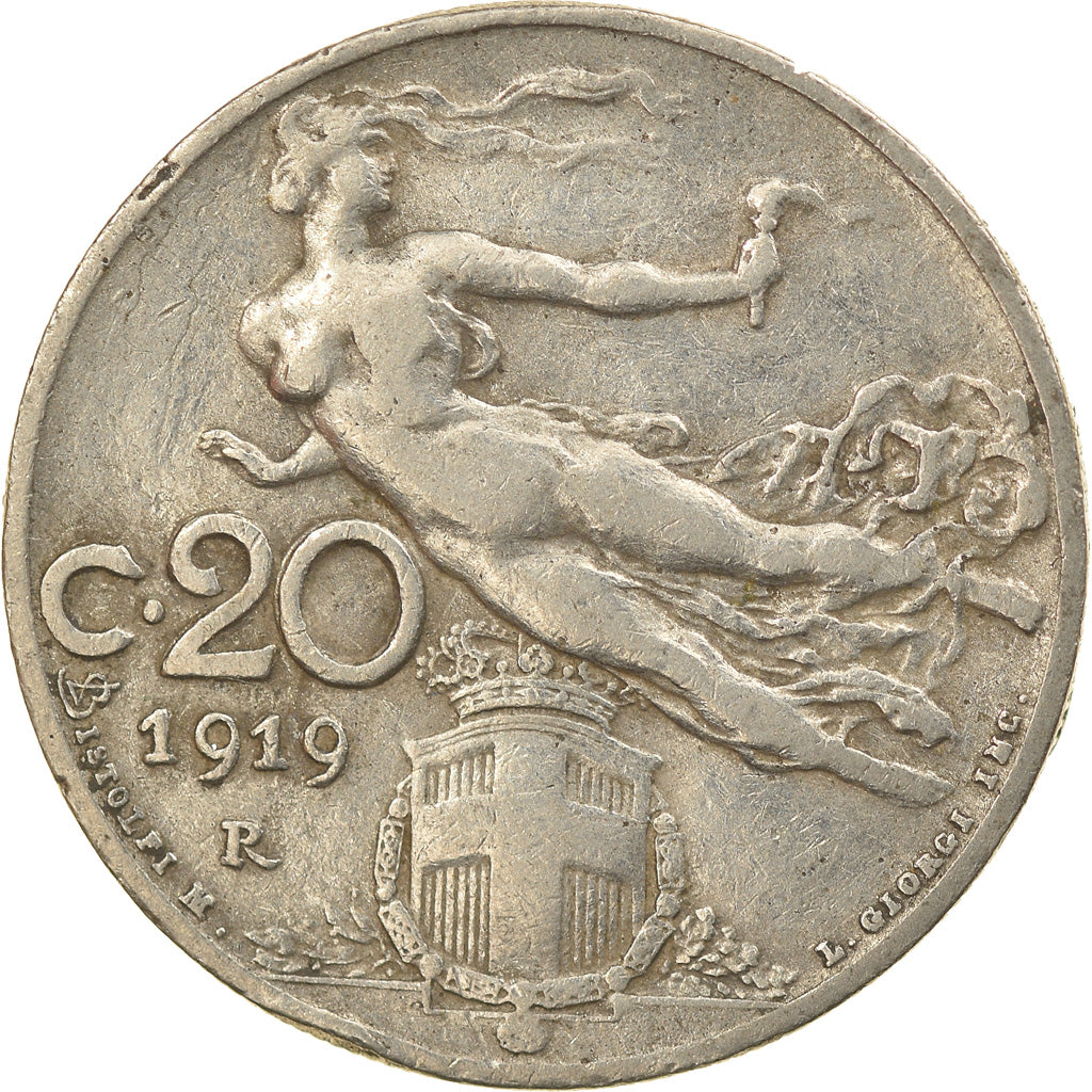 Münze, Italien, Vittorio Emanuele III, 20 Centesimi, 1919, Rome, SS, Nickel