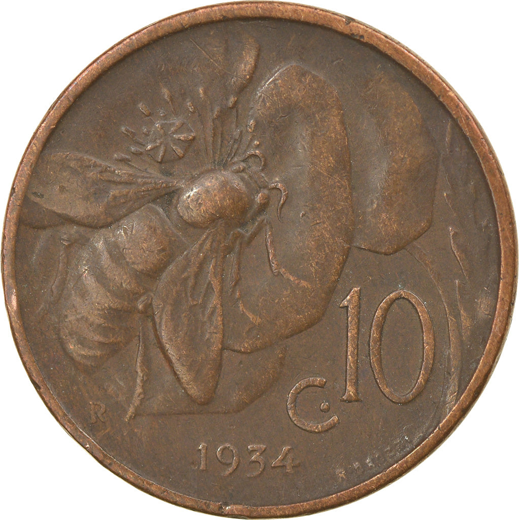 Monnaie, Italie, Vittorio Emanuele III, 10 Centesimi, 1934, Rome, TTB, Bronze