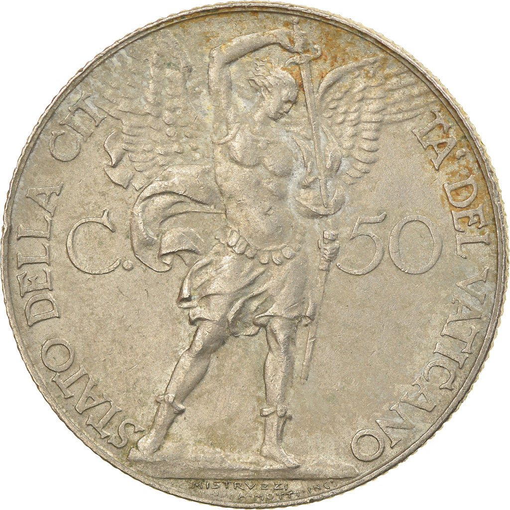 Coin, VATICAN CITY, Pius XI, 50 Centesimi, 1933-1934, Roma, EF(40-45), Nickel