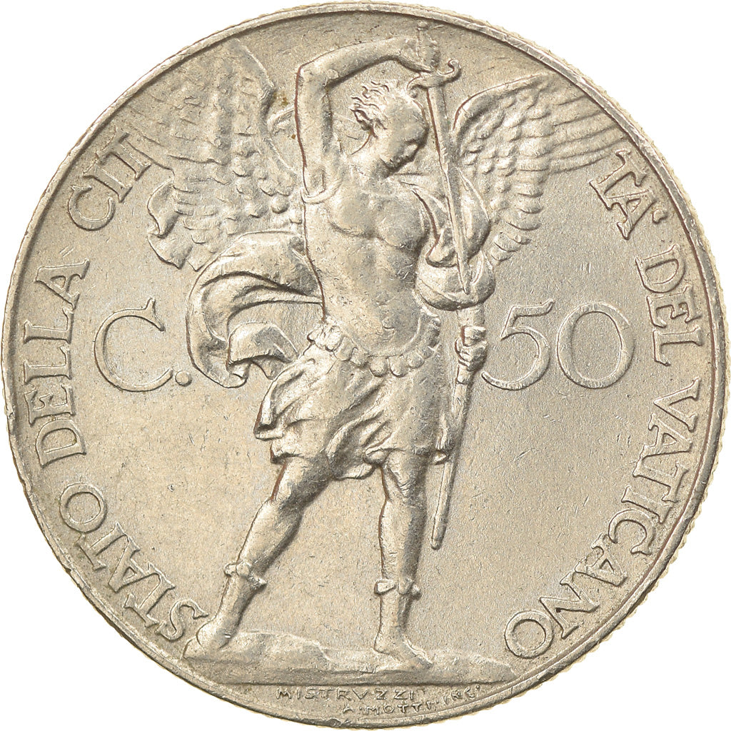 Coin, VATICAN CITY, Pius XI, 50 Centesimi, 1936, Roma, AU(55-58), Nickel, KM:4