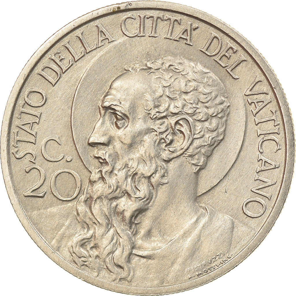 Coin, VATICAN CITY, Pius XI, 20 Centesimi, 1930, Roma, MS(60-62), Nickel, KM:3