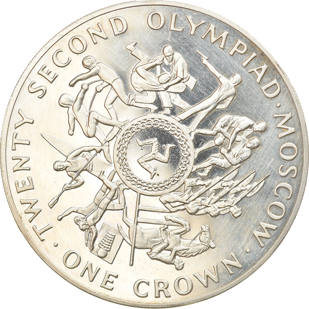 Coin, Isle of Man, Elizabeth II, Crown, 1980, Pobjoy Mint, MS(60-62), Silver