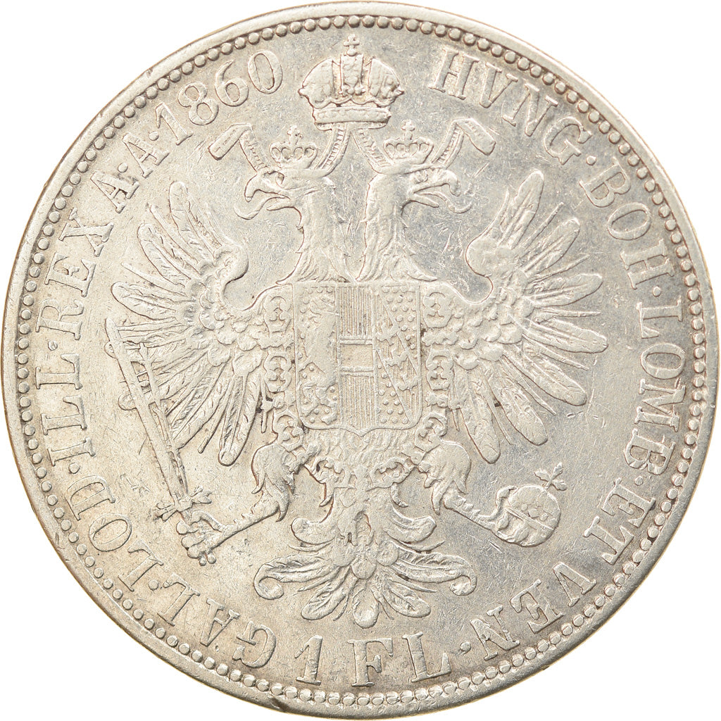 Coin, Austria, Franz Joseph I, Florin, 1860, MS(63), Silver, KM:2219