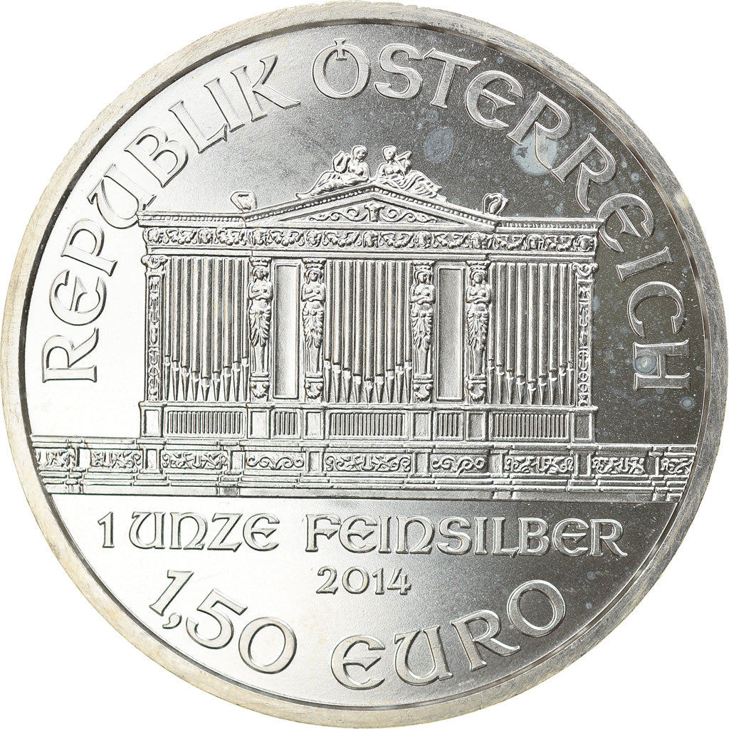 Austria, 1-1/2 Euro, Orchestre philharmonique, 2014, Vienna, MS(63), Silver