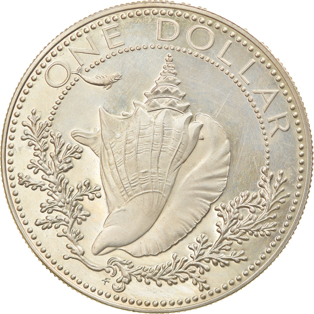 Coin, Bahamas, Elizabeth II, Dollar, 1974, Franklin Mint, U.S.A., Proof, MS(63)