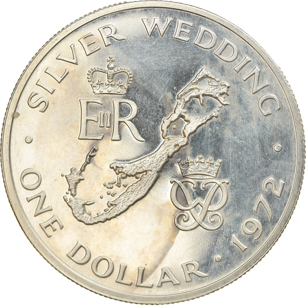 Coin, Bermuda, Elizabeth II, Dollar, 1972, AU(55-58), Silver, KM:22