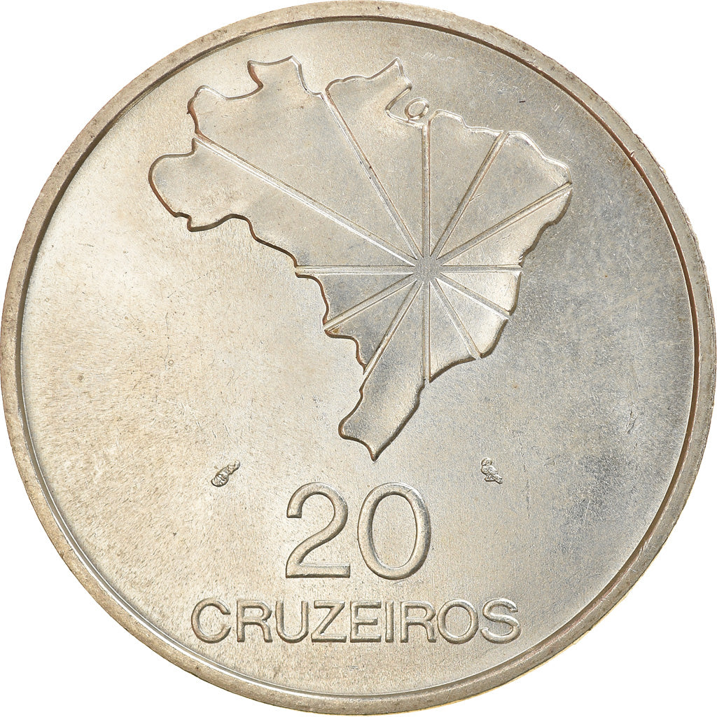 Coin, Brazil, 20 Cruzeiros, 1972, MS(63), Silver, KM:583