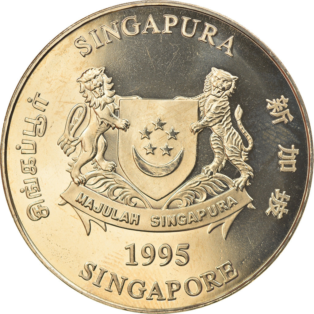 Coin, Singapore, Année du Cochon, 10 Dollars, 1995, Proof, MS(65-70)