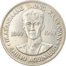 Moneda, Filipinas, Emilio Aguinaldo, Piso, 1969, SC, Plata, KM:201