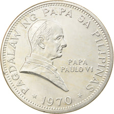 Coin, Philippines, Pape Paul VI, Piso, 1970, MS(63), Silver, KM:202a