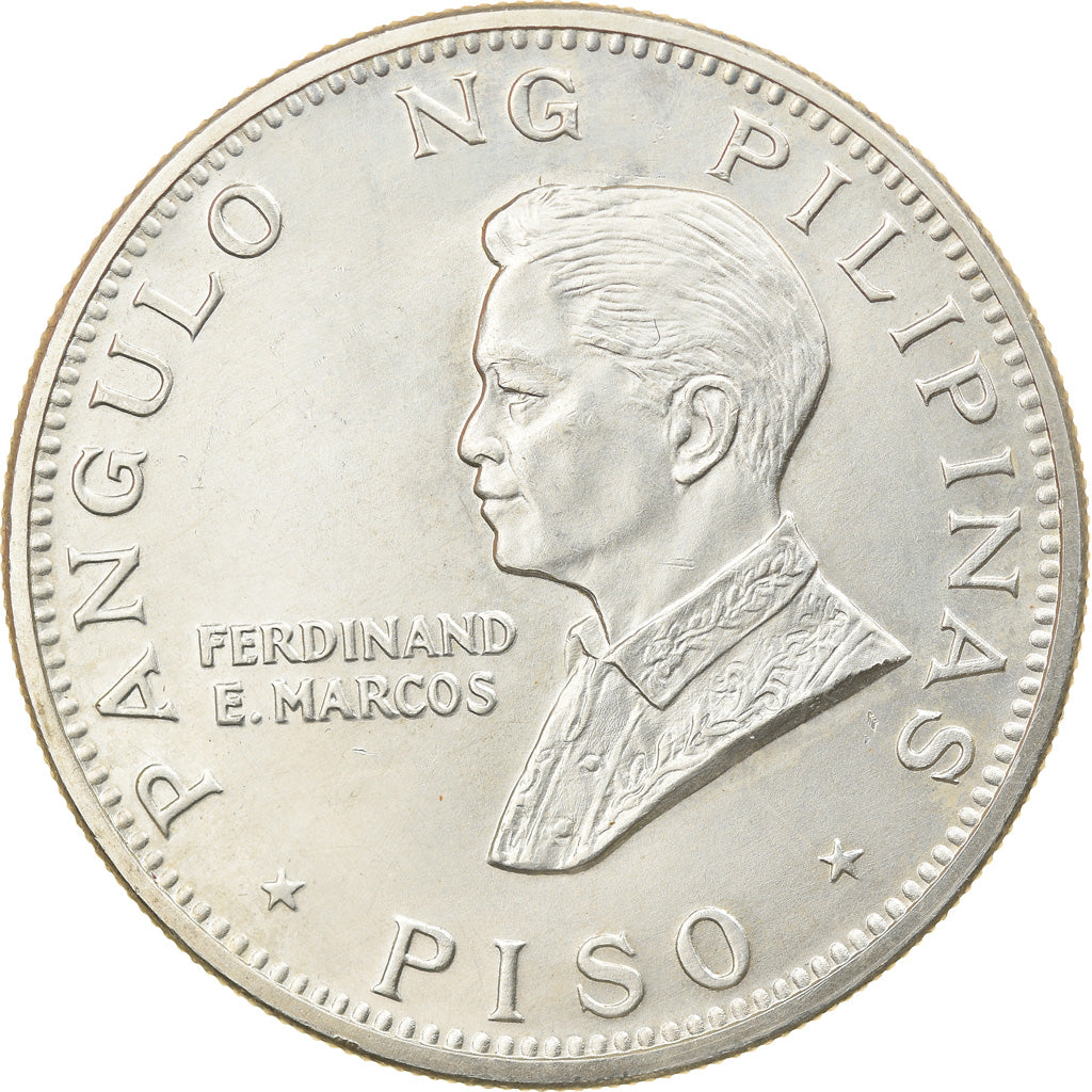 Coin, Philippines, Pape Paul VI, Piso, 1970, MS(63), Silver, KM:202a