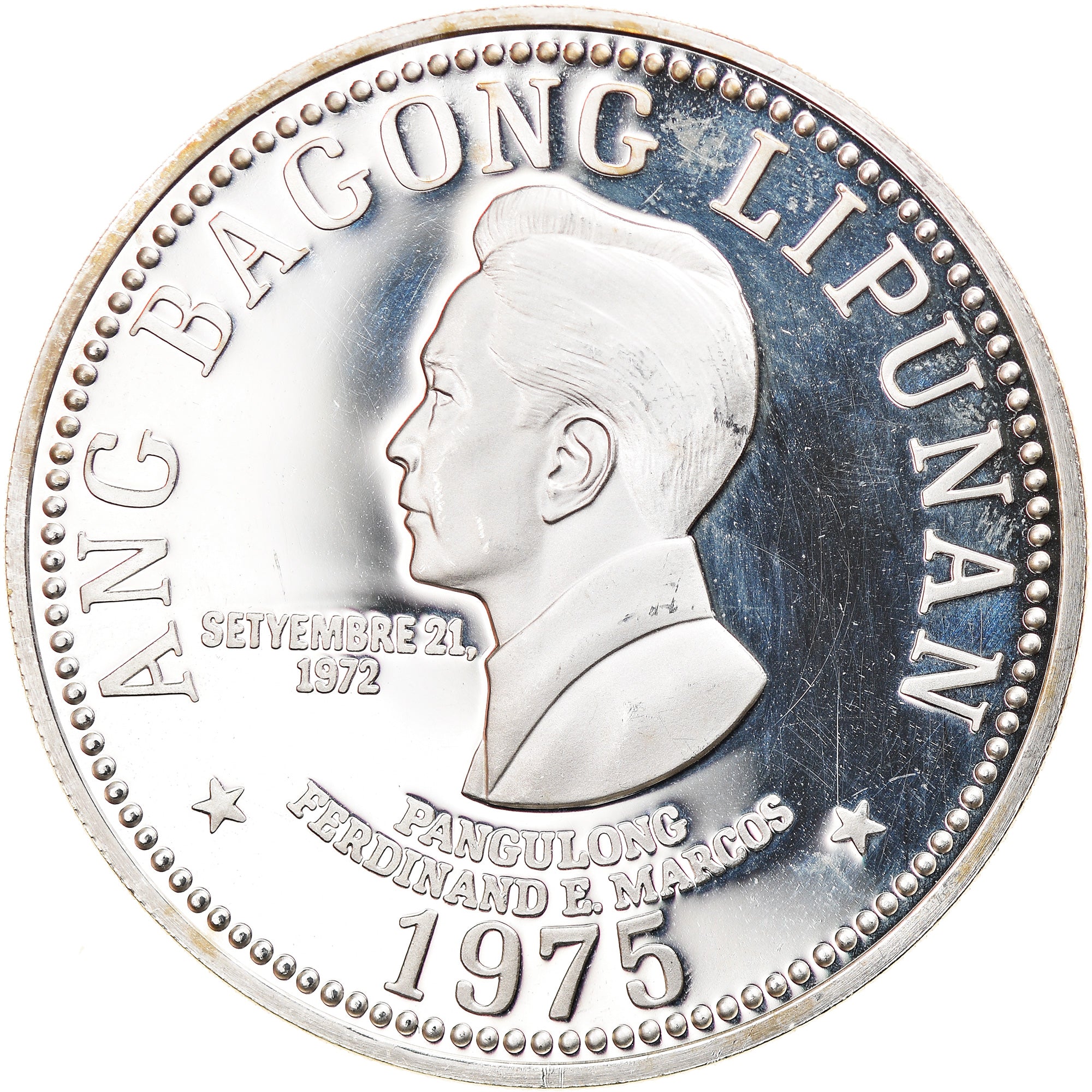 Moneta, Filippine, 50 Piso, 1975, Proof, SPL, Argento, KM:212