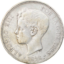 Coin, Spain, Alfonso XIII, 5 Pesetas, 1898, Madrid, VF(30-35), Silver, KM:707