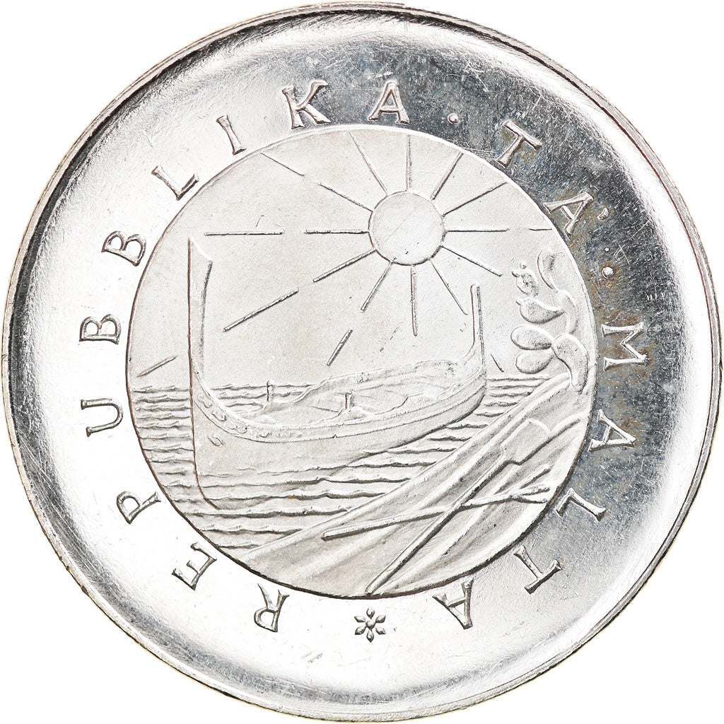 Coin, Malta, 2 Pounds, 1976, British Royal Mint, MS(63), Silver, KM:40