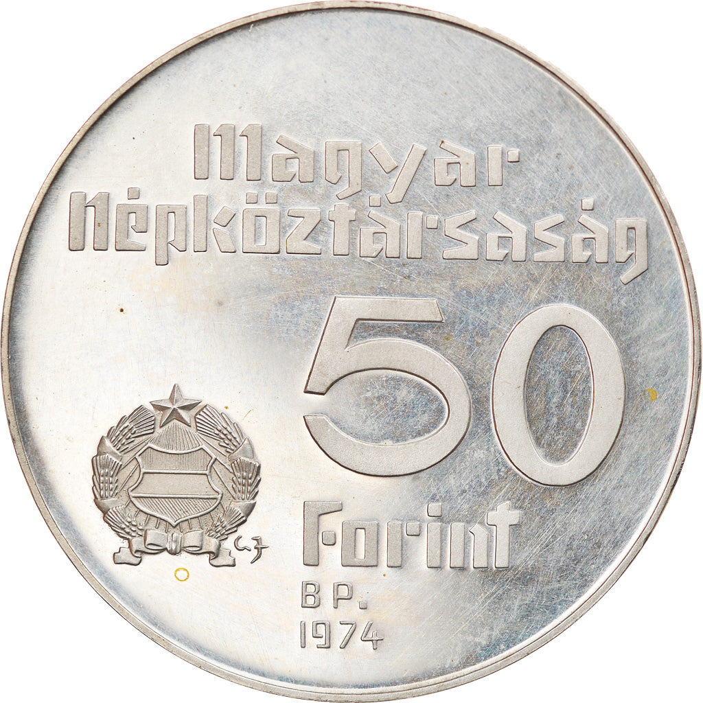 Coin, Hungary, 50 Forint, Otven, 1974, Budapest, MS(60-62), Silver, KM:601