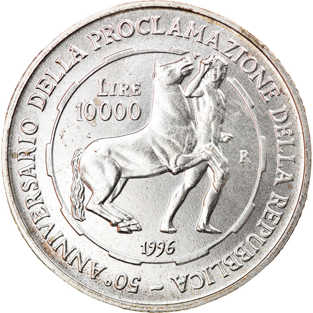 Coin, Italy, 10000 Lire, 1996, Rome, MS(65-70), Silver, KM:179
