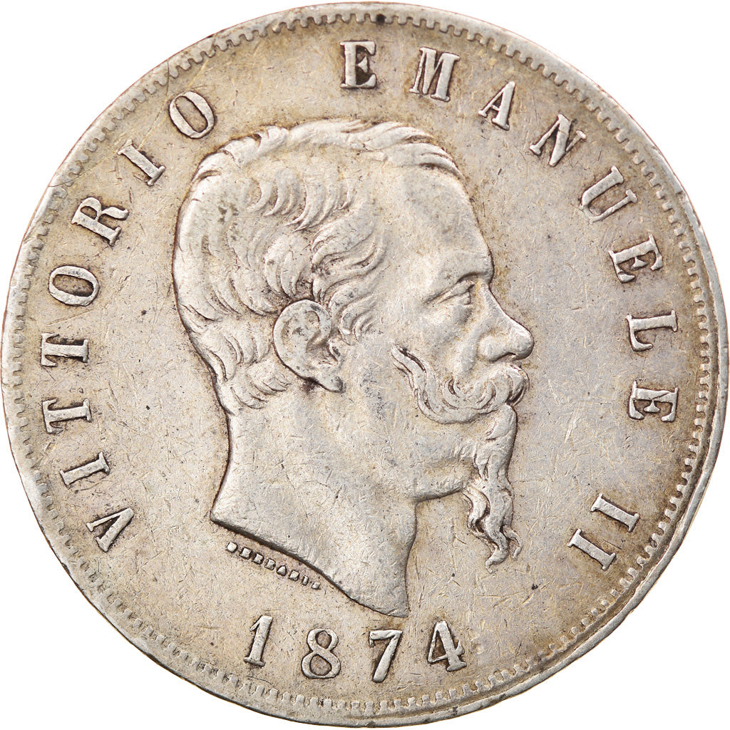 Monnaie, Italie, Vittorio Emanuele II, 5 Lire, 1874, Milan, TTB, Argent, KM:8.3