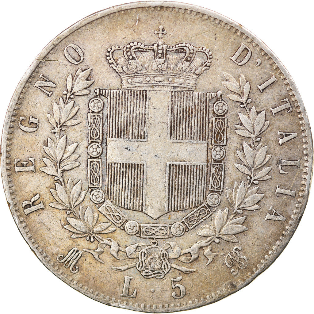 Monnaie, Italie, Vittorio Emanuele II, 5 Lire, 1874, Milan, TTB, Argent, KM:8.3