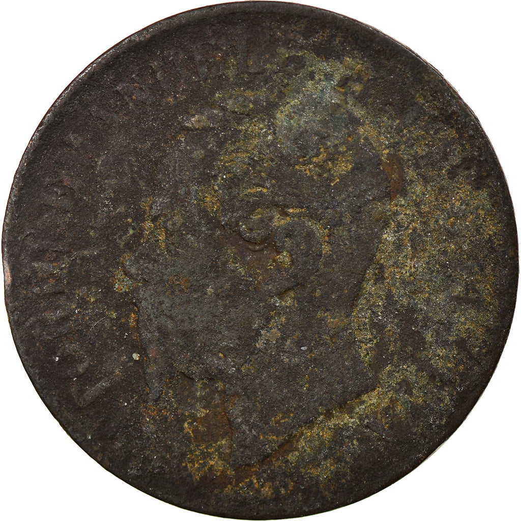 Coin, Italy, Vittorio Emanuele II, 2 Centesimi, 1862, Naples, F(12-15), Copper
