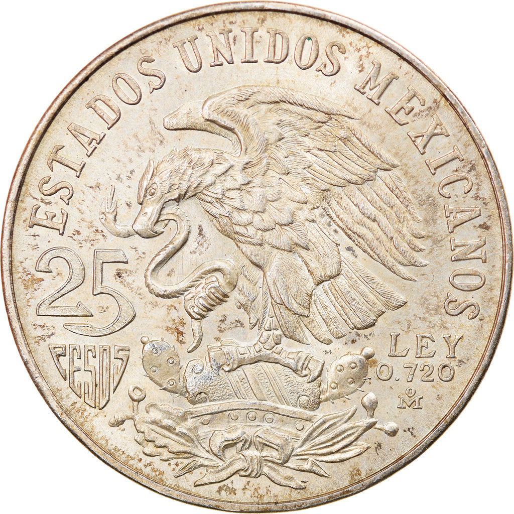Coin, Mexico, 25 Pesos, 1968, Mexico City, EF(40-45), Silver, KM:479.1