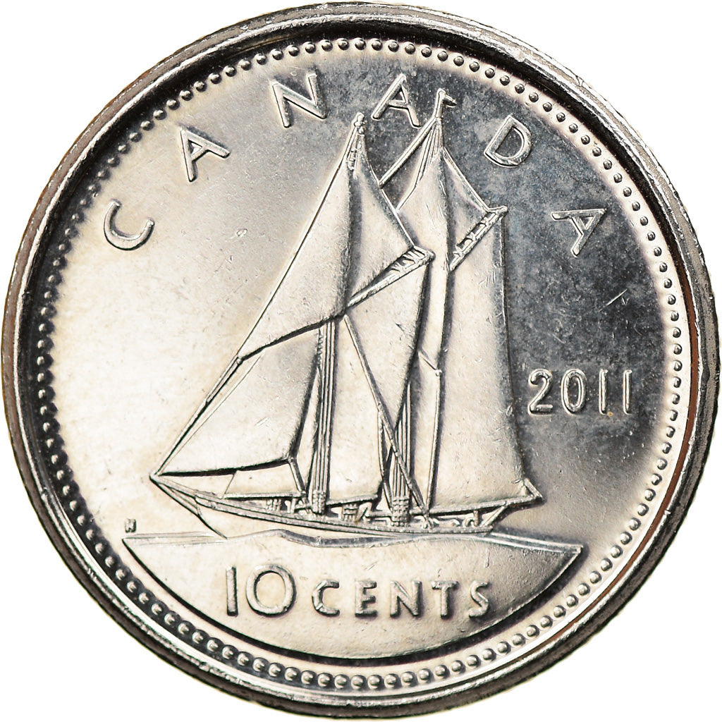 Coin, Canada, Elizabeth II, 10 Cents, 2011, Royal Canadian Mint, Winnipeg