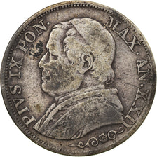 Munten, Italiaanse staten, PAPAL STATES, Pius IX, Lira, 1868, FR, Zilver