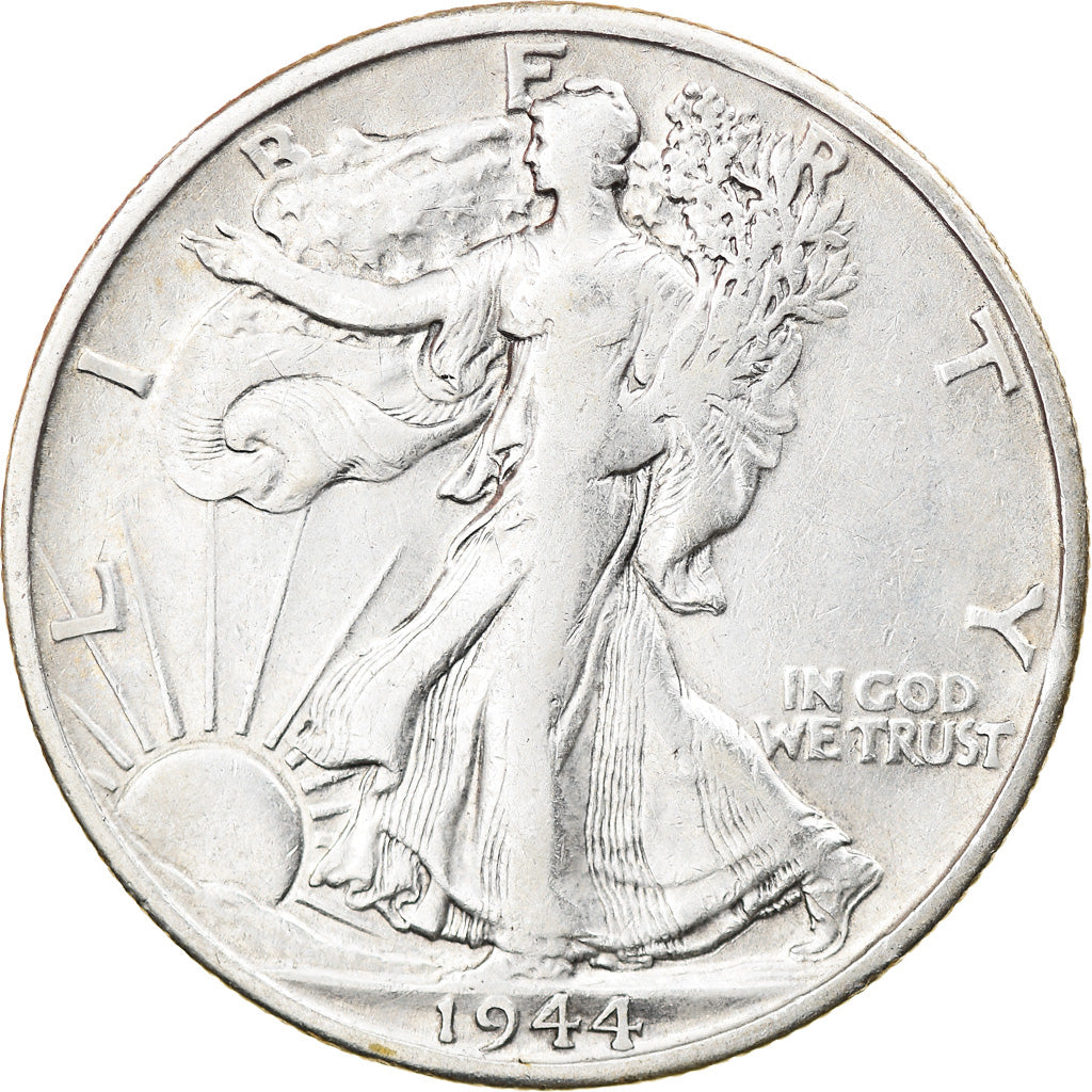Coin, United States, Walking Liberty Half Dollar, Half Dollar, 1944, U.S. Mint