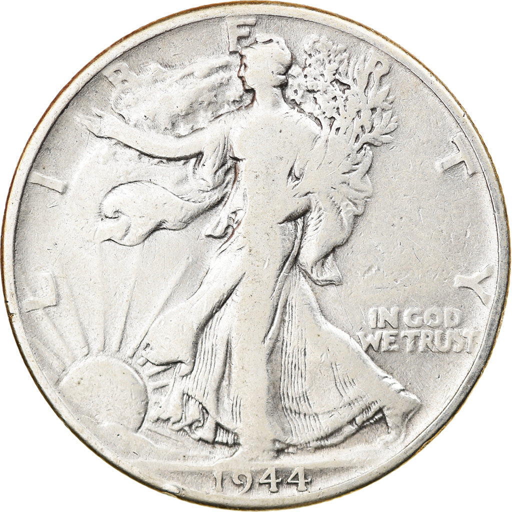 Coin, United States, Walking Liberty Half Dollar, Half Dollar, 1944, U.S. Mint