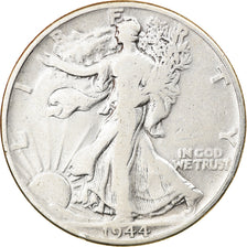 Coin, United States, Walking Liberty Half Dollar, Half Dollar, 1944, U.S. Mint