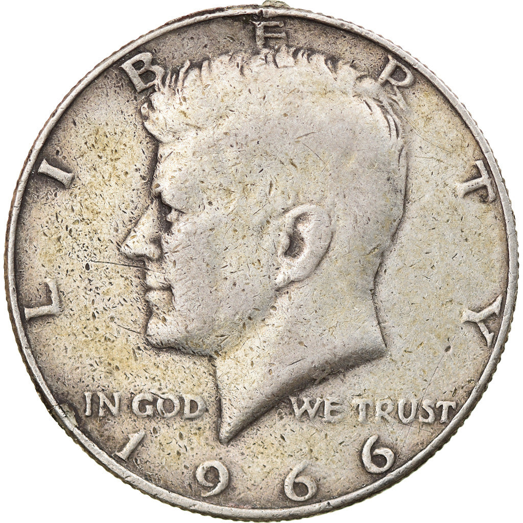 Coin, United States, Kennedy Half Dollar, Half Dollar, 1966, U.S. Mint