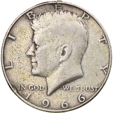 Coin, United States, Kennedy Half Dollar, Half Dollar, 1966, U.S. Mint
