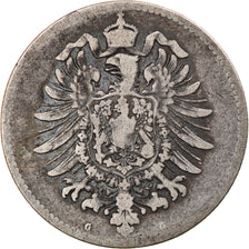 Coin, GERMANY - EMPIRE, Wilhelm I, Mark, 1875, Karlsruhe, VF(20-25), Silver