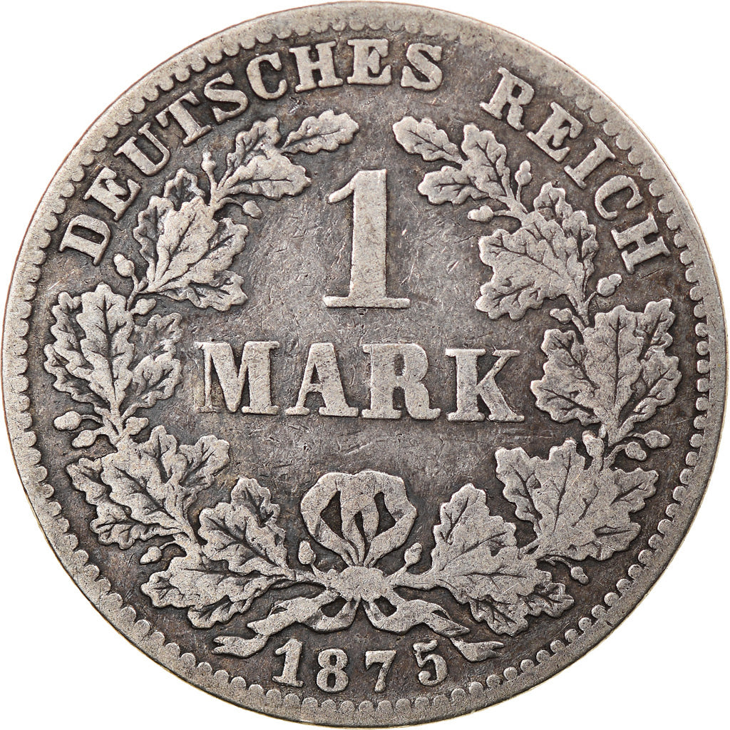 Coin, GERMANY - EMPIRE, Wilhelm I, Mark, 1875, Karlsruhe, VF(20-25), Silver