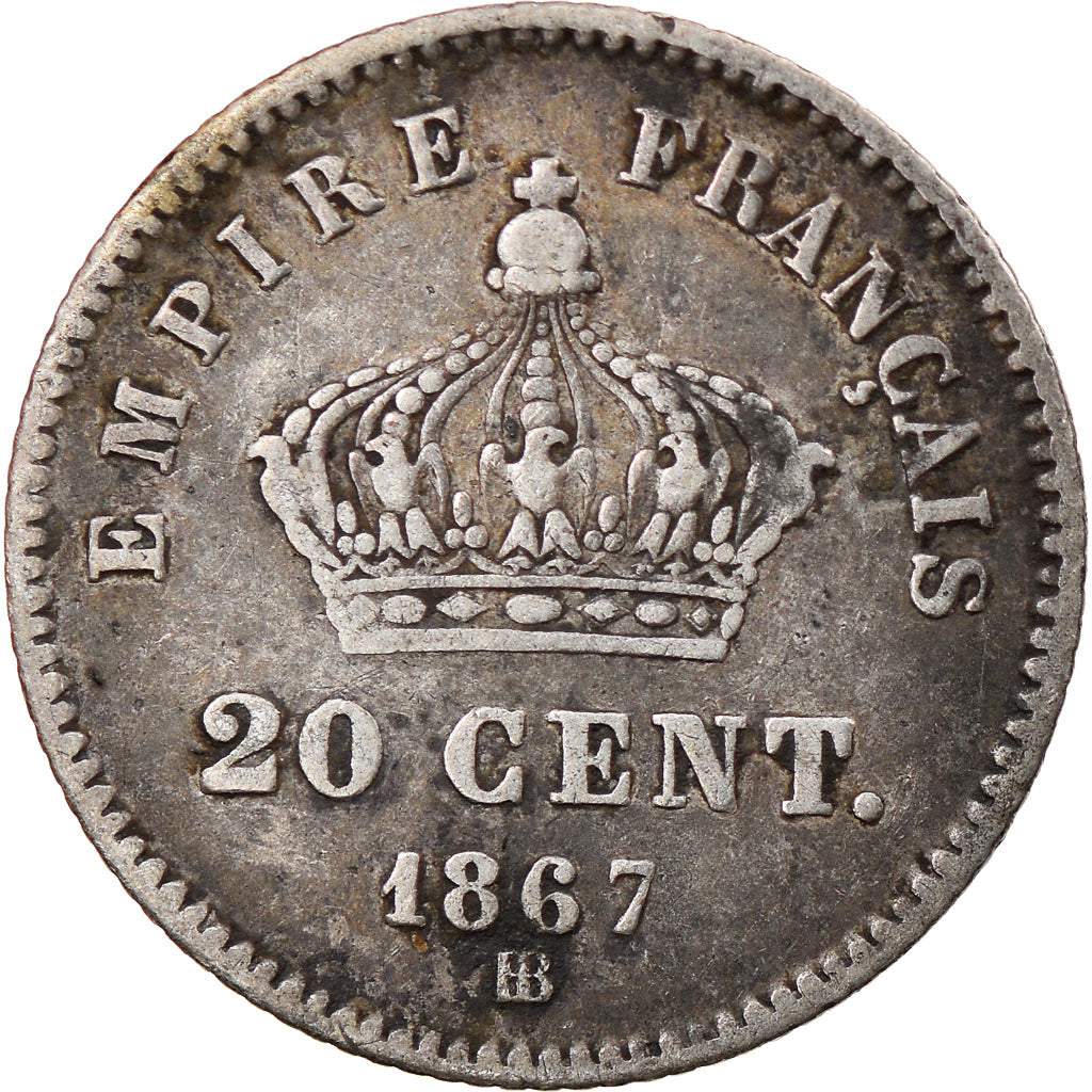 Coin, France, Napoleon III, Napoléon III, 20 Centimes, 1867, Strasbourg