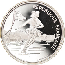 Moneta, Francia, patinage artistique, 100 Francs, 1989, BE, FDC, Argento