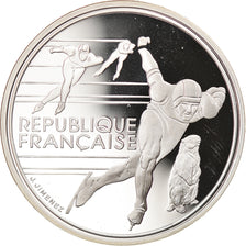 Coin, France, Patinage de vitesse, 100 Francs, 1990, BE, MS(65-70), Silver