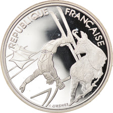 Coin, France, Free-style skier, 100 Francs, 1990, BE, MS(65-70), Silver, KM:983