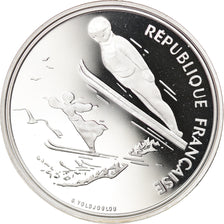 Coin, France, Saut à ski, 100 Francs, 1991, BE, MS(65-70), Silver, KM:995