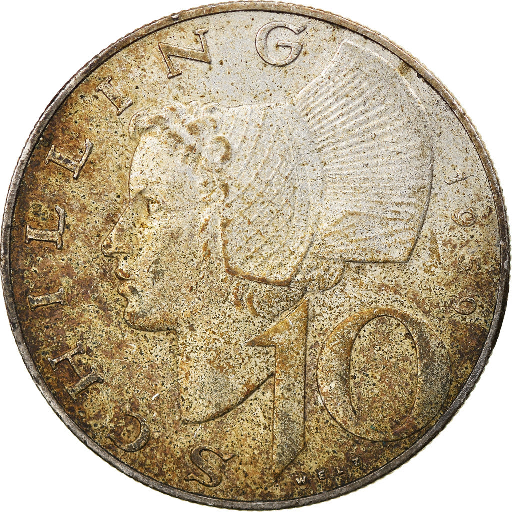 Coin, Austria, 10 Schilling, 1959, VF(30-35), Silver, KM:2882