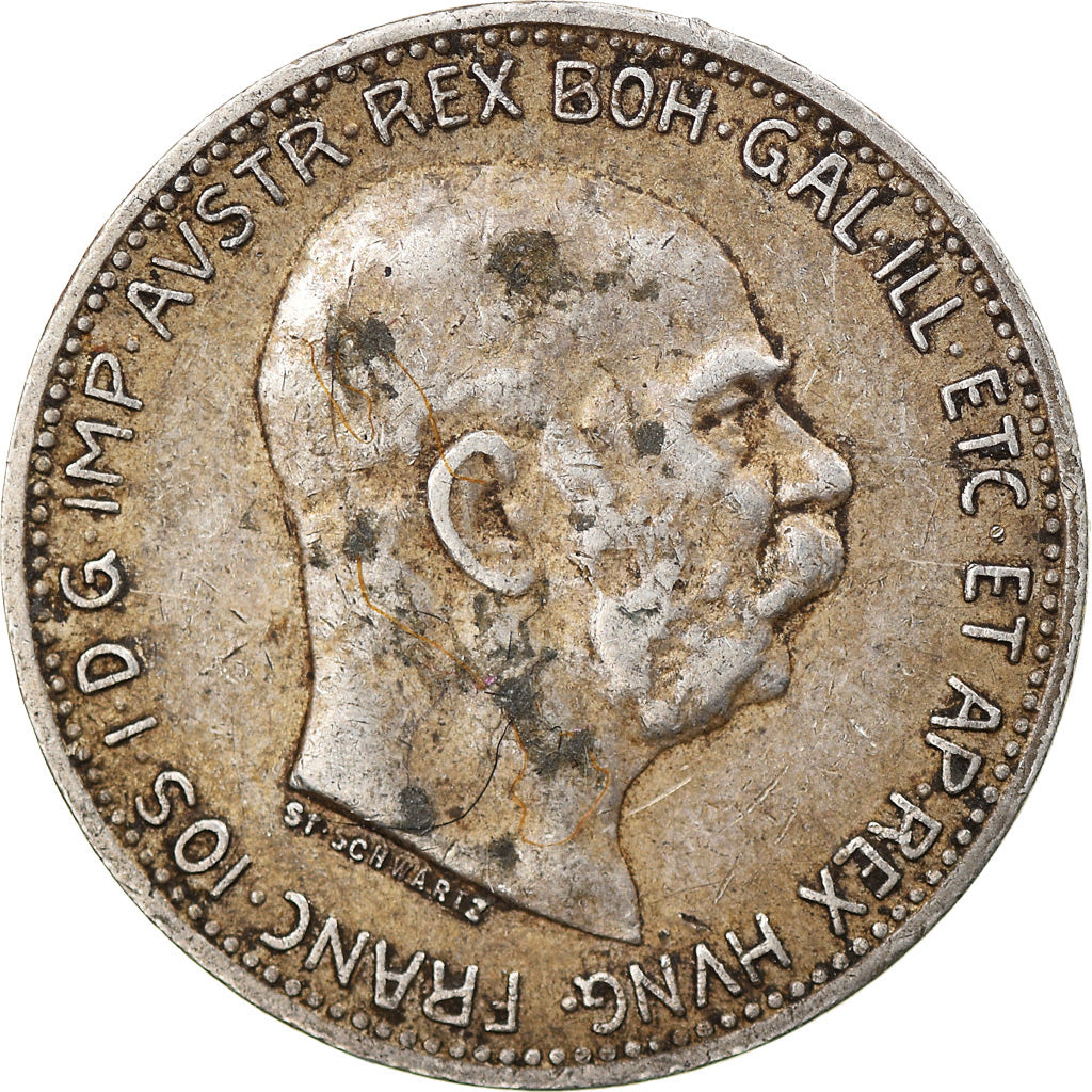 Coin, Austria, Franz Joseph I, Corona, 1914, VF(30-35), Silver, KM:2820