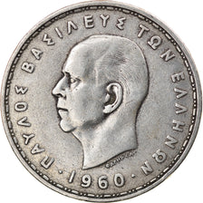 Coin, Greece, Paul I, 20 Drachmai, 1960, AU(50-53), Silver, KM:85